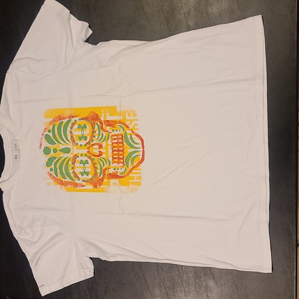 Under Armour charged heatgear rare promo graphic T-shirt white XL